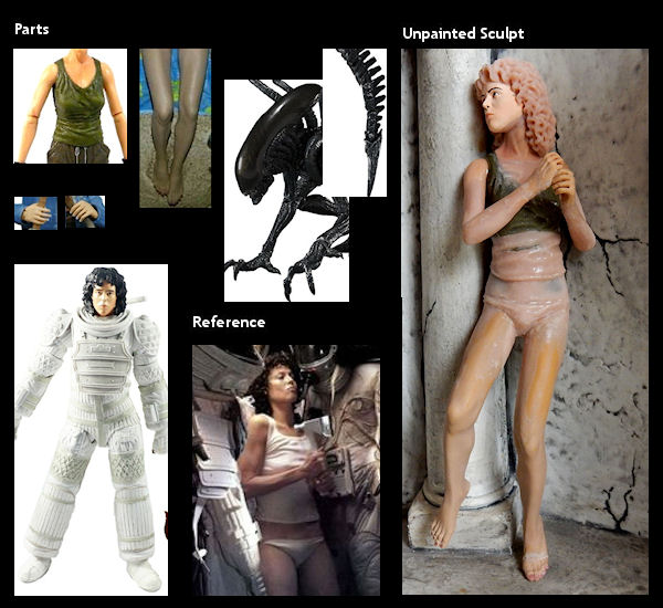 Reference, Parts, and Unpainted Sculpt