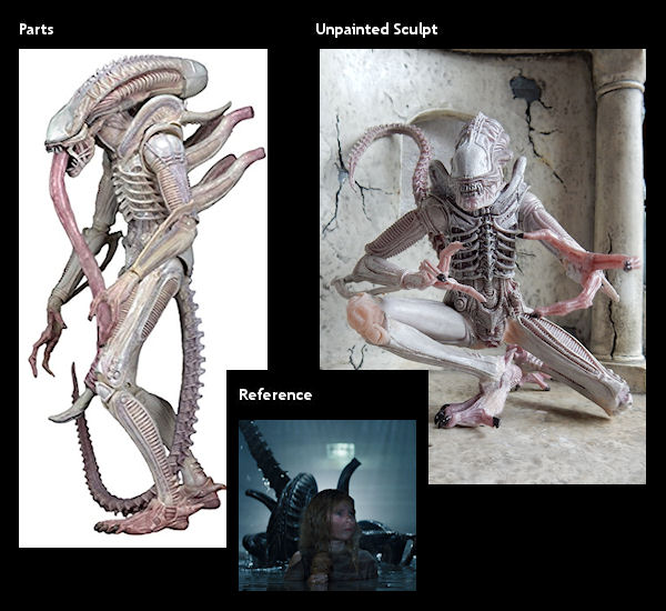 Alien - Reference, Parts, and Unpainted Sculpt