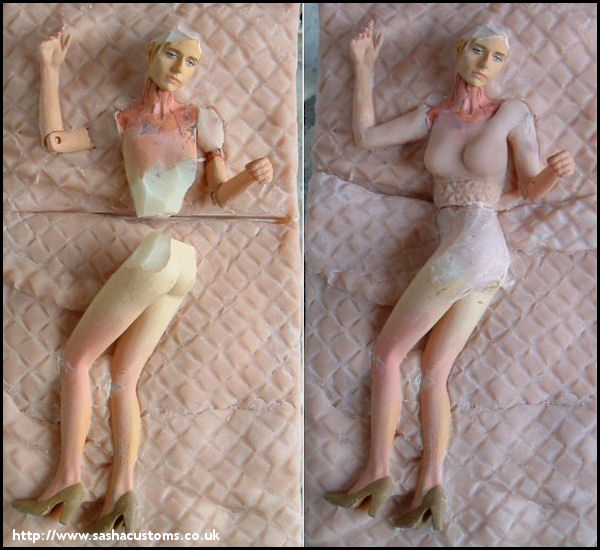 Assembled Parts and Progress Sculpt