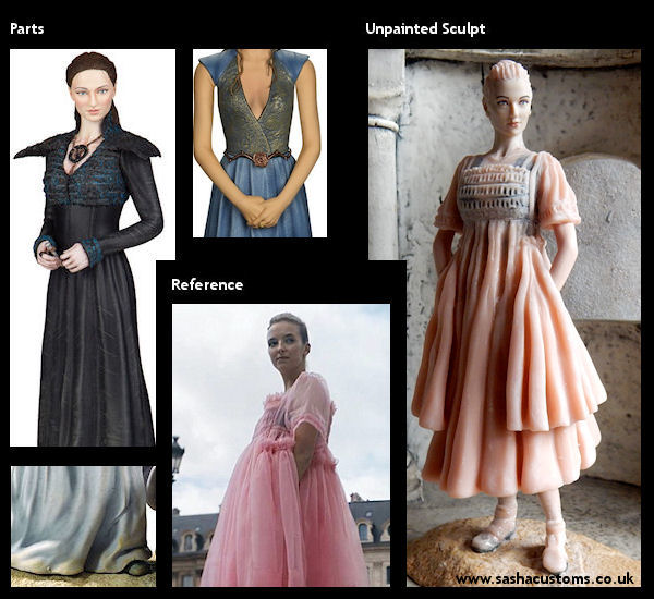 Reference, Parts, and Unpainted Sculpt