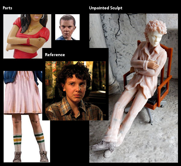 Reference, Parts, and Unpainted Sculpt - Eleven