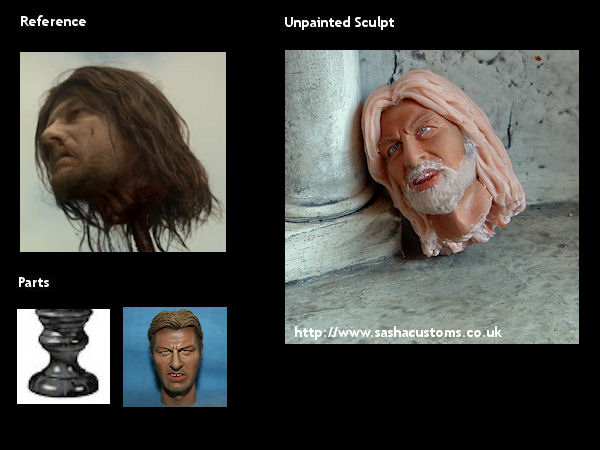 Reference, Parts, and Unpainted Sculpt