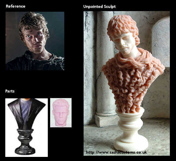 Reference, Parts, and Unpainted Sculpt