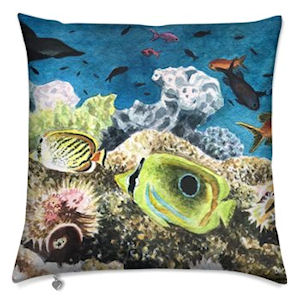 Reef Studies: Crowded Corals (Cushion) - Vanda Powell Designs