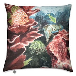 Reef Studies: Discus and Cuttlefish (Cushion) - Vanda Powell Designs