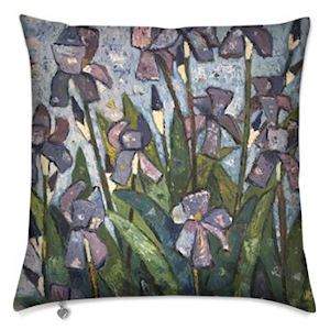 Aconbury Close Irises (Cushion) - Vanda Powell Designs