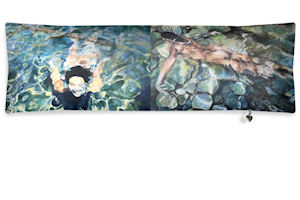Sea-Girls Sleeping and Waking (Bolster Pillow) - Vanda Powell Designs