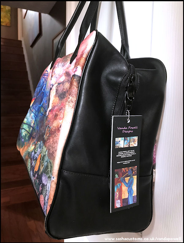 Italian Leather Holdall (Side) - Vanda Powell Designs