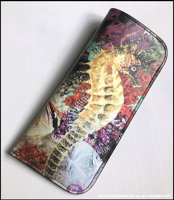 Seahorse Nappa Leather Glasses Case - Vanda Powell Designs