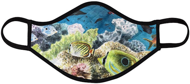 Crowded Corals Face Mask (Quilted Large) - Vanda Powell Designs