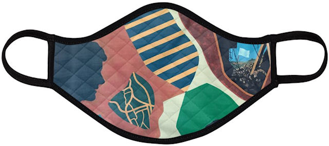 White Flag Face Mask (Quilted Large) - Vanda Powell Designs