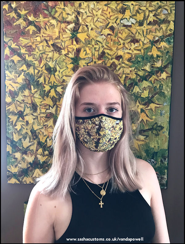Forsythia Face Mask (Quilted Large) - Vanda Powell Designs