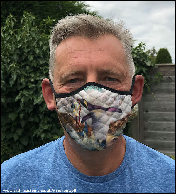 Penguin Face Mask (Quilted Extra-Large) - Vanda Powell Designs