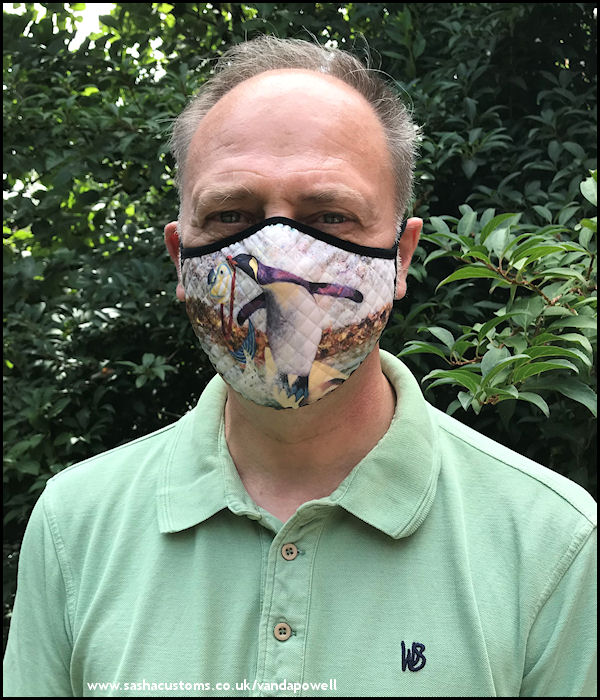 Penguin Face Mask (Quilted Large) - Vanda Powell Designs