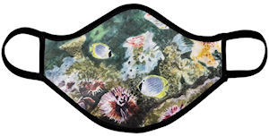 Coral Polyps Face Mask (Quilted Extra Large) - Vanda Powell Designs