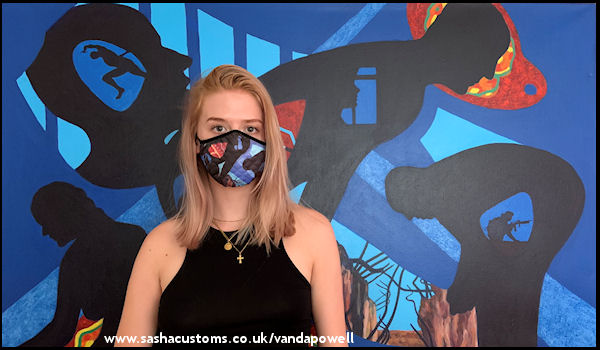 Silhouettes Face Mask (Quilted Large) - Vanda Powell Designs