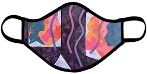 Streamers Face Mask (Quilted Extra Large) - Vanda Powell Designs