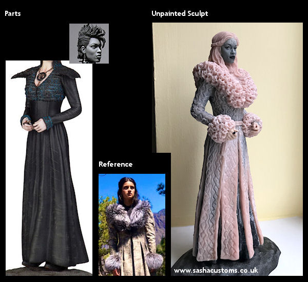 Reference, Parts, and Unpainted Sculpt